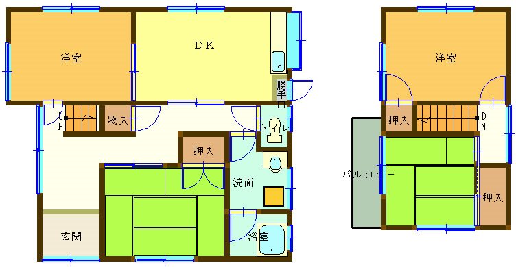 有光AS貸家（古川北３丁目） 間取り図