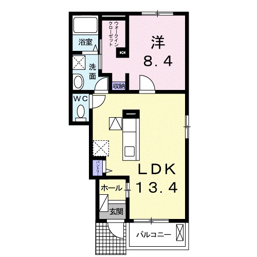 エアリー　カーサＡ 105号室 間取り
