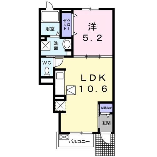 ミドル・クレメント 105号室 間取り