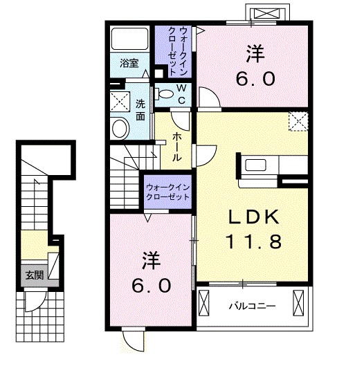 ハピネス　Ｂ 202号室 間取り