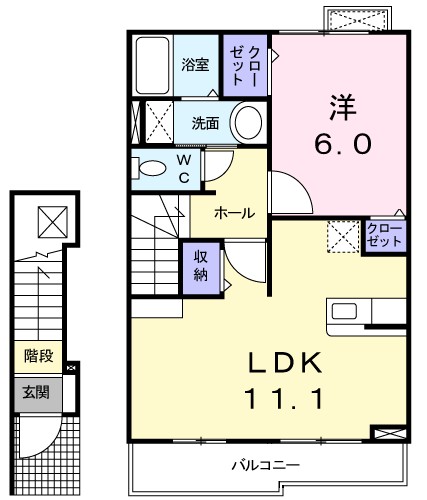 リュミエール 203号室 間取り