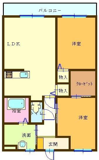 サウザンドサニー 201号室 間取り