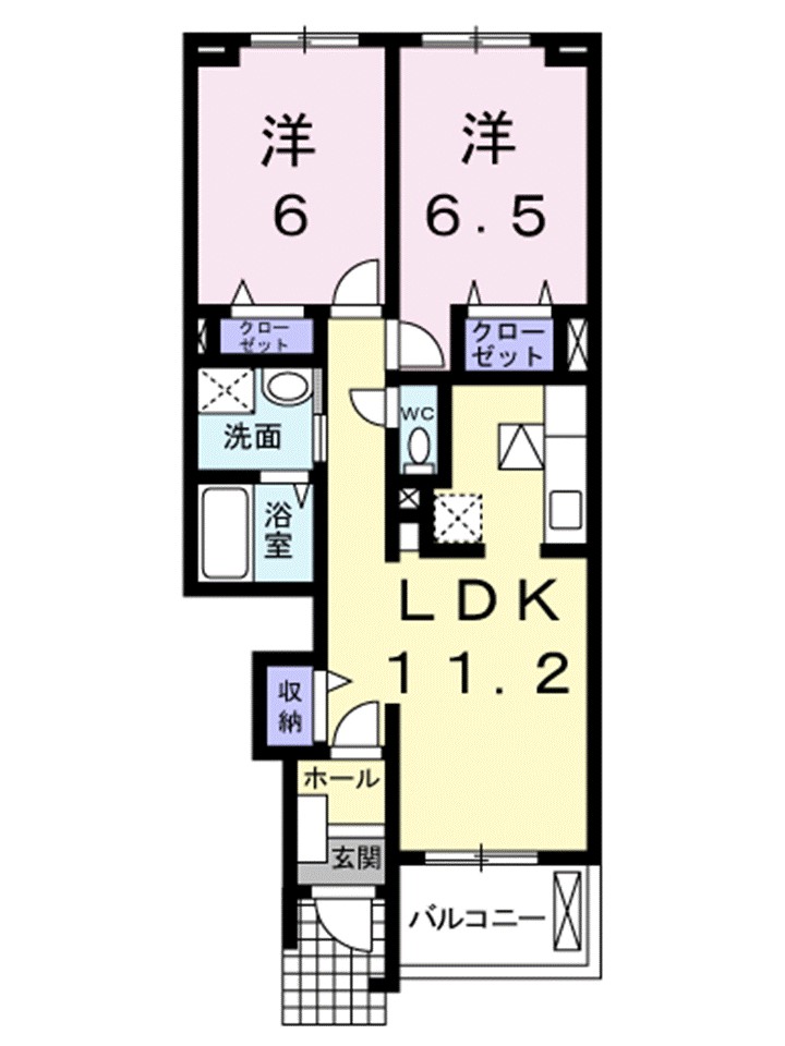 マンダリン　フルールⅡ 102号室 間取り