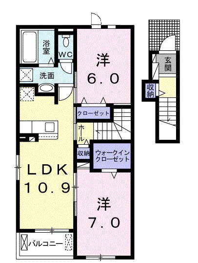 メリーハーバー 202号室 間取り