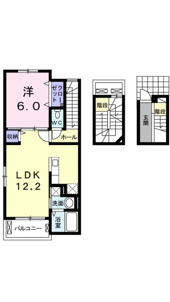 ユリウス　南江戸　Ⅱ 302号室 間取り