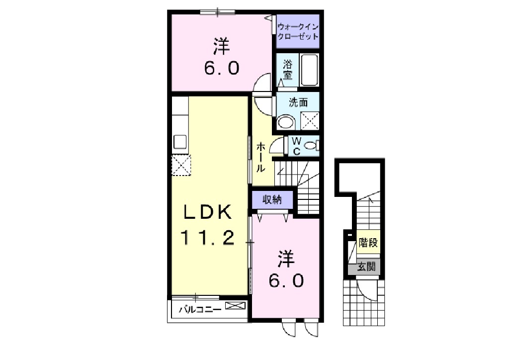 カルフール・Ｋ 201号室 間取り