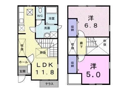 ル　トワ　ヴェ－ルＡ 101号室 間取り