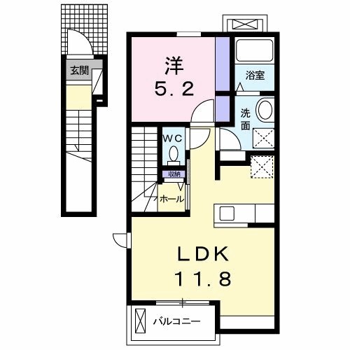 シャンテ・クレール 205号室 間取り