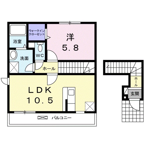 アンクルールＡ 201号室 間取り