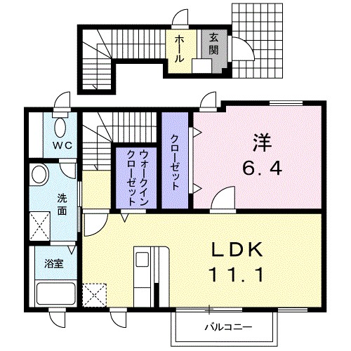クレストール林　Ｂ 203号室 間取り