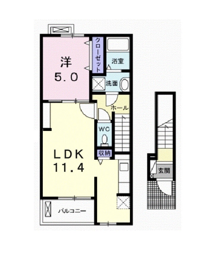 グレイス　ヌーヴォー　Ｅ 206号室 間取り