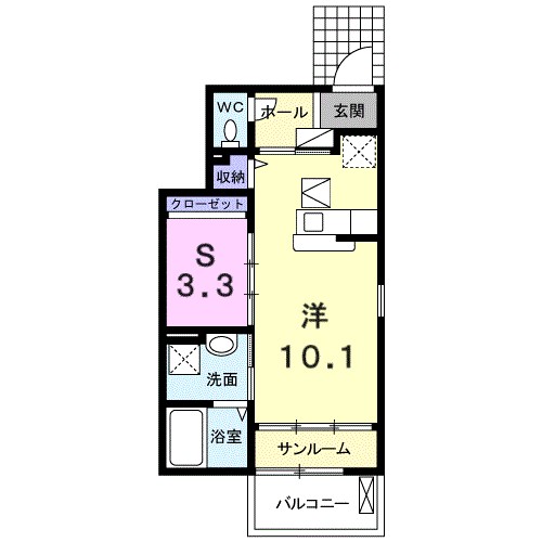 キャトル・フィーユ　Ⅱ 101号室 間取り