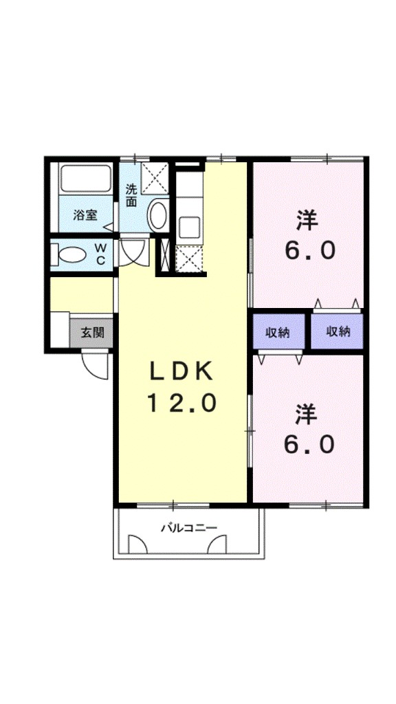 クレストール森松Ⅱ 202号室 間取り