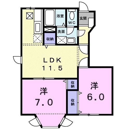 ピュアハイムＢ 103号室 間取り