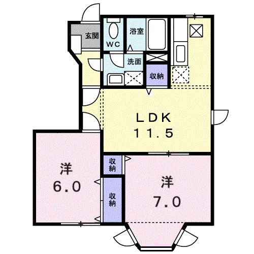 ピュアハイムＣ 101号室 間取り