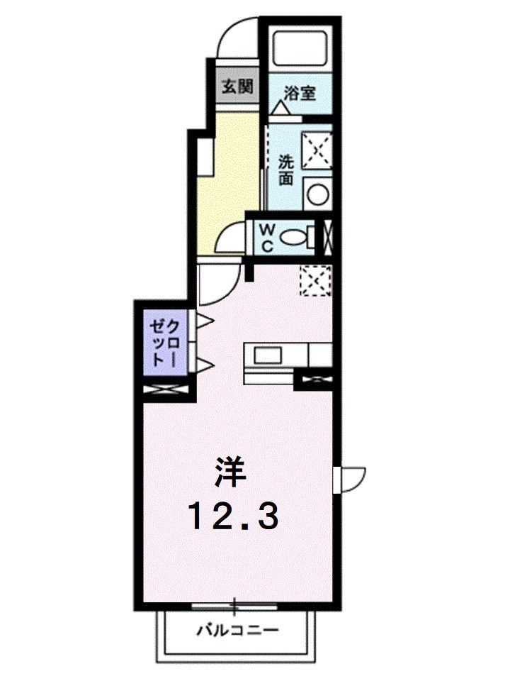 プロムナードＮ　Ａ 101号室 間取り