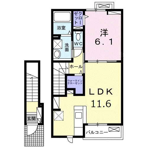 ルミナス今治　Ⅰ 205号室 間取り