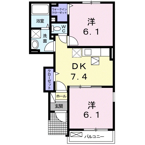 ミルト近見　Ⅱ 105号室 間取り