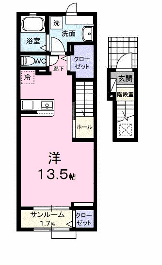 ディーア・レオラ 205号室 間取り