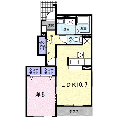 グレイスＫ　Ａ 102号室 間取り