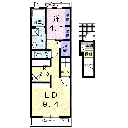 エストレーラⅢ　Ａ 202号室 間取り
