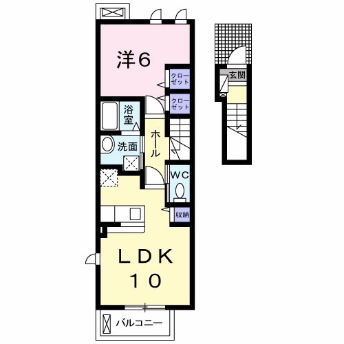 レット・イット・ビィ１ 203号室 間取り