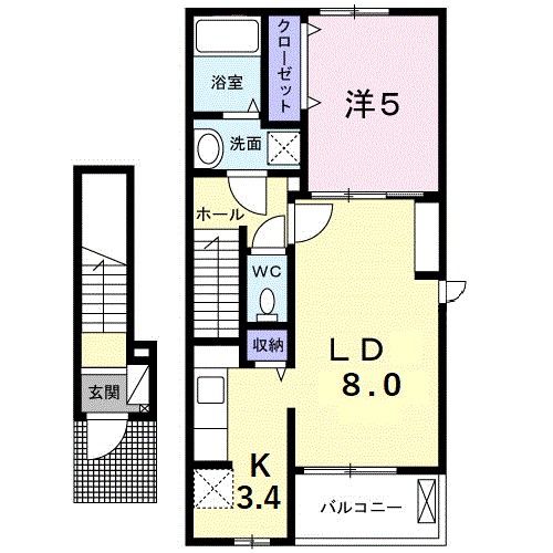 クラール東村　Ｂ 207号室 間取り