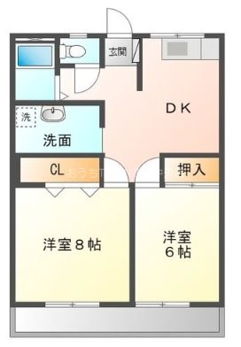 アサヒパレス川之江　Ａ棟 406号室 間取り