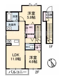フェリシード　さおの森 201号室 間取り