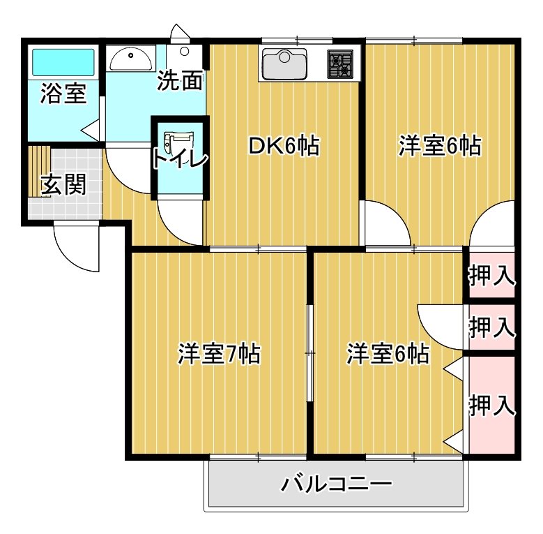 ガーデンハイツ E-202号室 間取り