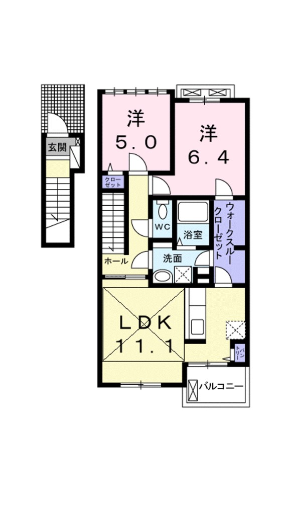 ル・カルプ・ポルト・ボヌール 203号室 間取り