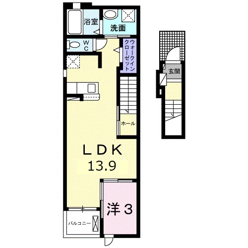 モン・シュシュⅡ 203号室 間取り