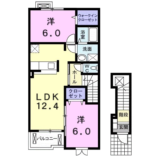 クラール・ヒル 202号室 間取り