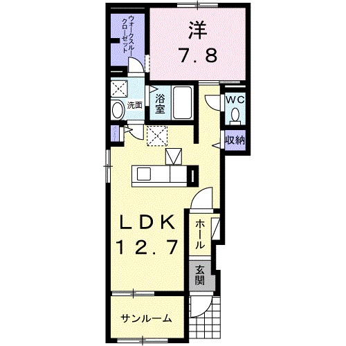 カーサ・カメリア松山インターⅠ 101号室 間取り