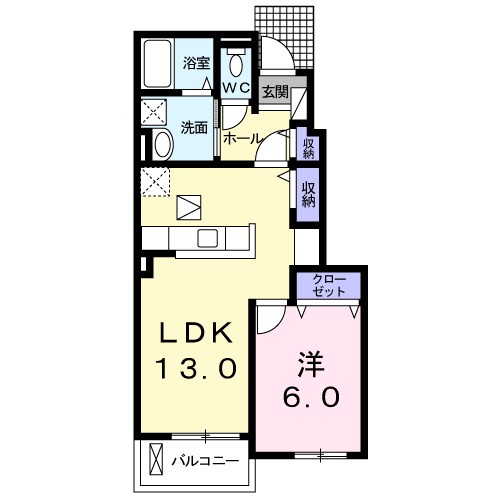 ミルト松前Ⅱ－Ⅲ 105号室 間取り