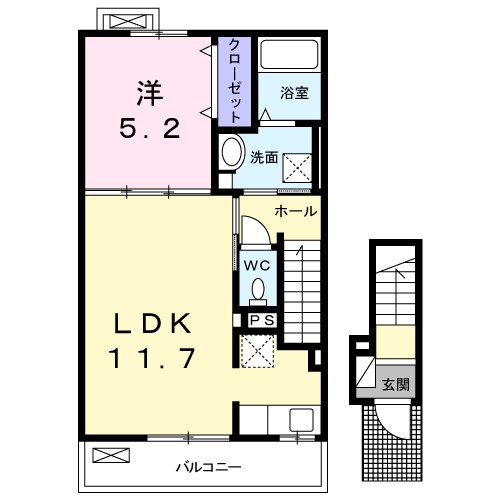 パルボナール 203号室 間取り