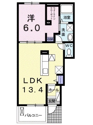 カーサ　ド　ソレイユ 103号室 間取り