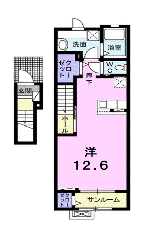 サンローレル 203号室 間取り