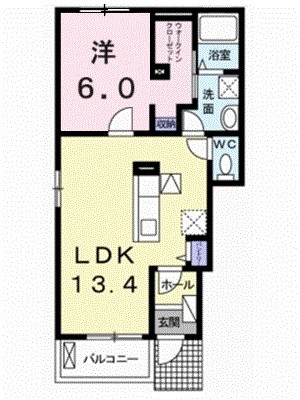 ルピナスⅠ 101号室 間取り