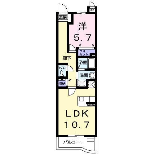 プロムナードＫ 202号室 間取り