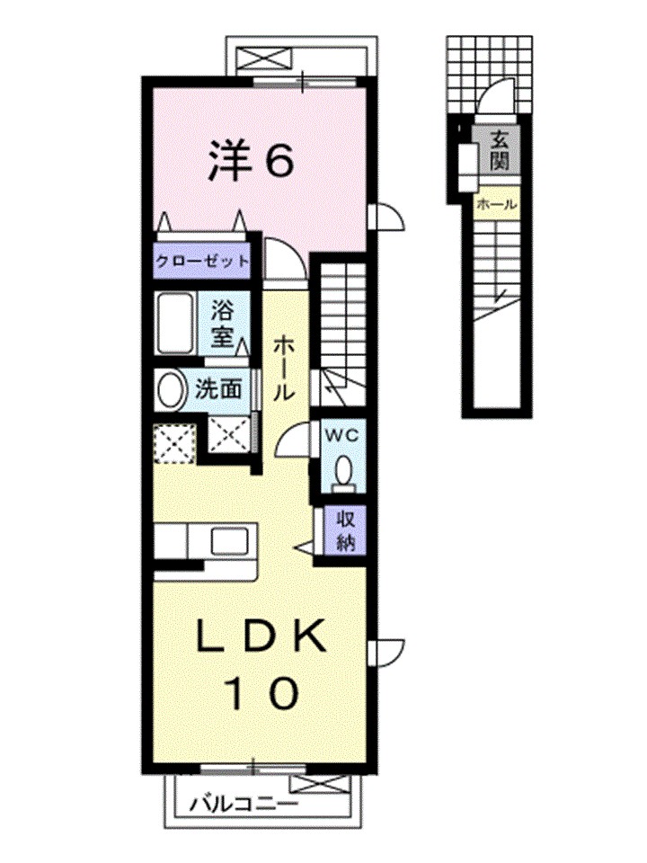 プロムナードＮ　Ｂ 201号室 間取り
