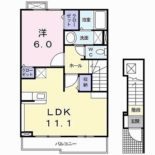 ラフレシール 202号室 間取り