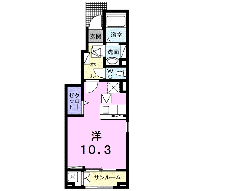 シャンド・フルール　Ｙ 101号室 間取り
