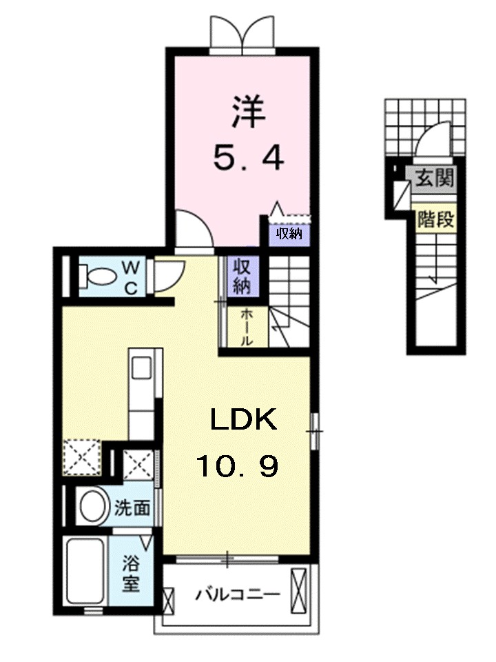 ラ・フィレッジ・Ｅ 201号室 間取り