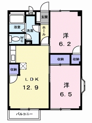 サンドエル久米 201号室 間取り