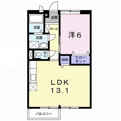 ドミールハイツ　Ⅴ 201号室 間取り