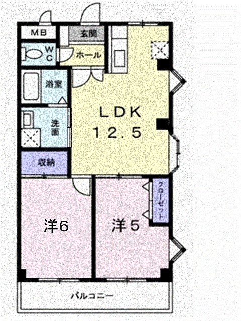 グランドマンション茶うす 201号室 間取り