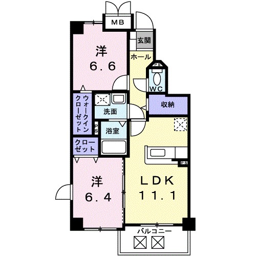 ビサイド・スリー 306号室 間取り