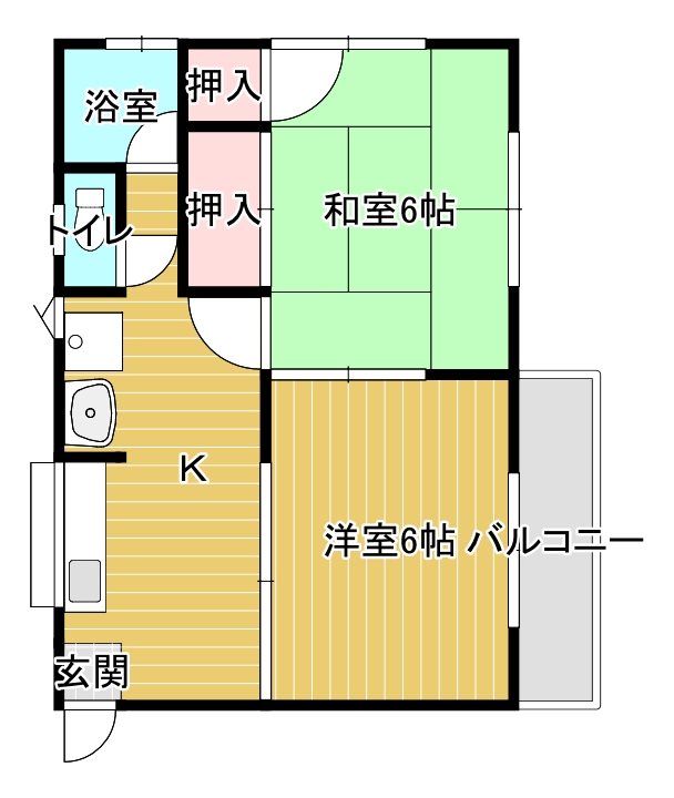 北久米ハイツ 201号室 間取り