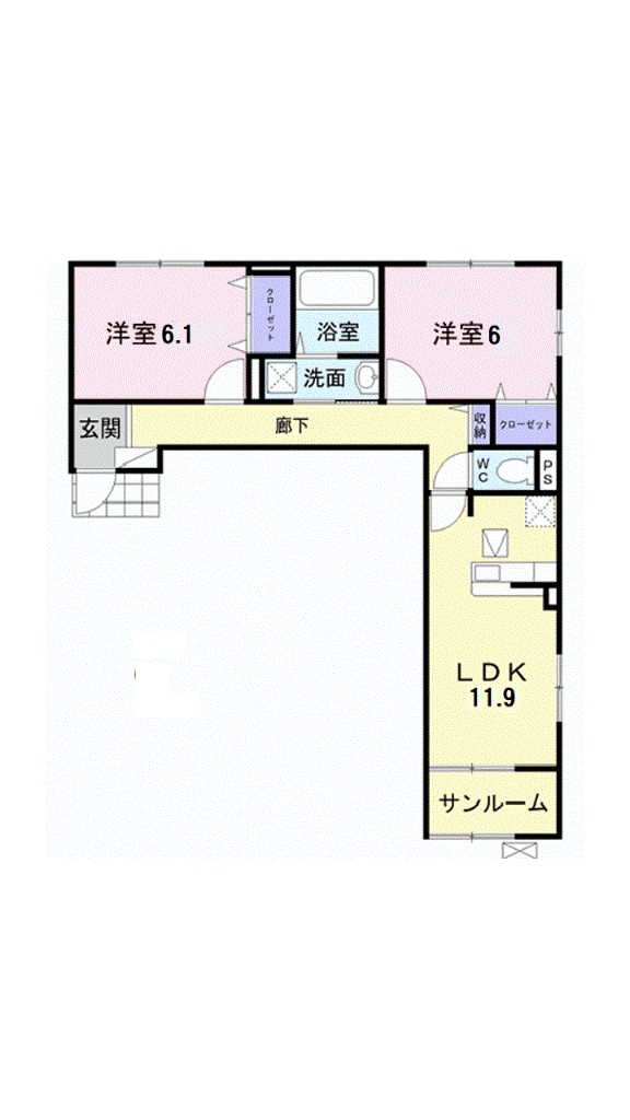 フォレストビュー　Ⅰ 101号室 間取り